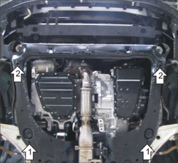 Защита картера Двигателя, КПП. 5 мм, Алюминий. для Nissan Teana 2008-2014 MOTODOR.31407
