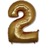 Шар фольгированный Цифра 2 101 см (Золотой)