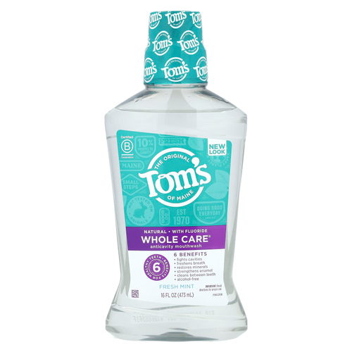 Tom's of Maine, Whole Care®, жидкость для полоскания рта от кариеса, свежая мята, 473 мл (16 жидк. Унций)