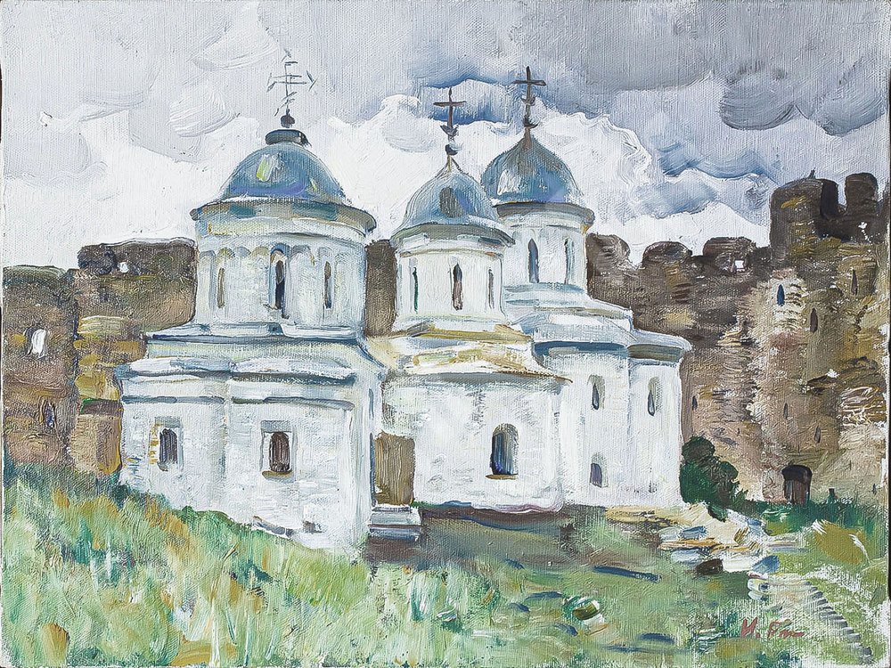 Раздрогин И.А. (1923–2018). Ивангородская крепость. Холст, масло. СССР, 1980-е гг.