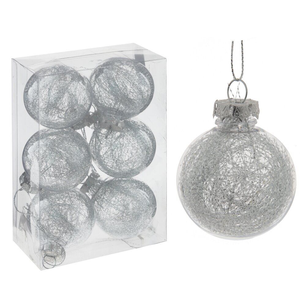 GAEM Набор из 6шт Украшение новогоднее "Шар", D 6 см, L6 W6 H8 см