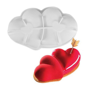 Форма для муссового торта Сердце двойное 27 см  17 см  6 см