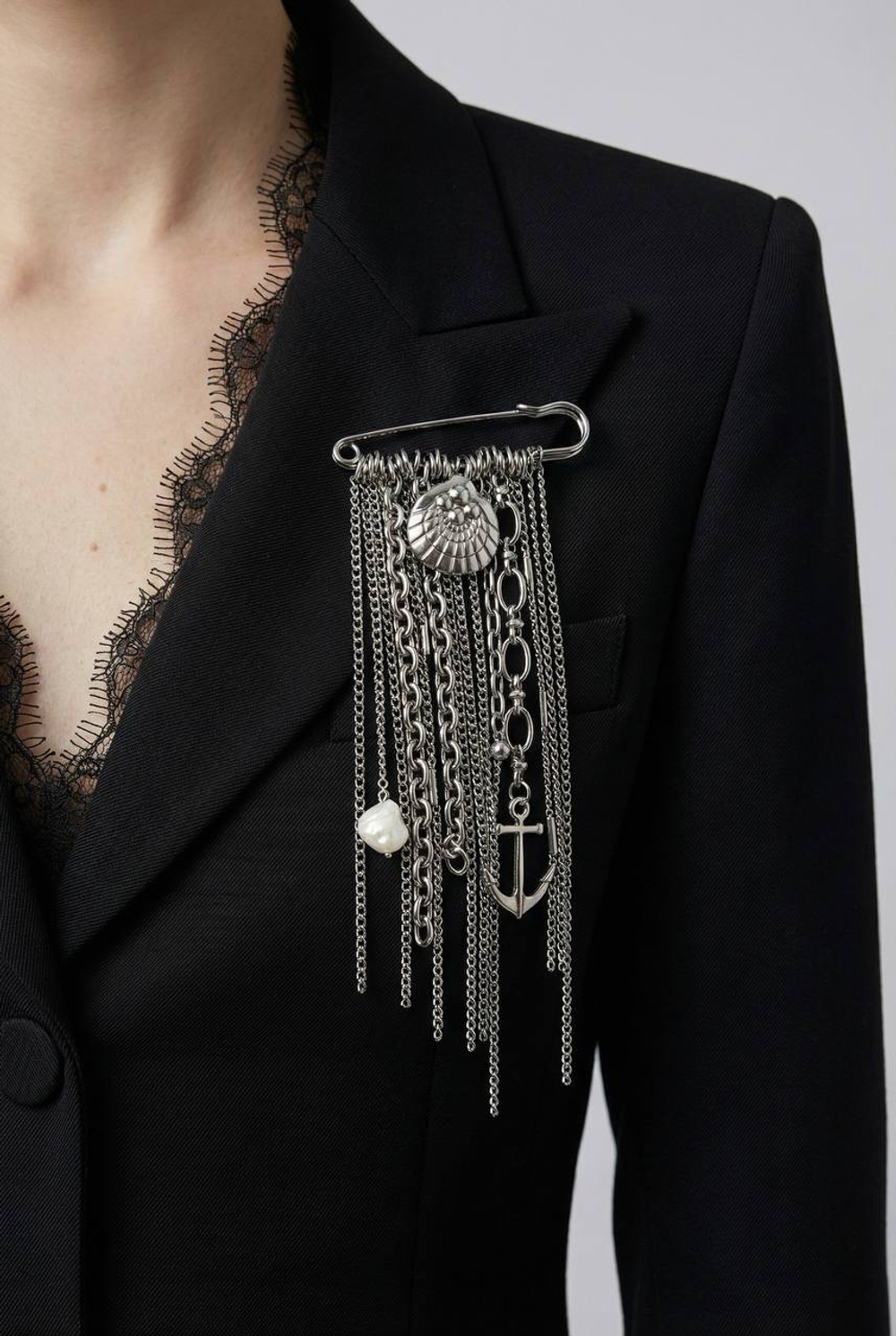 Брошь якорь