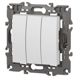 Выключатель ЭРА Elegance 14-1107-01 тройной 10АХ-250В IP20 белый