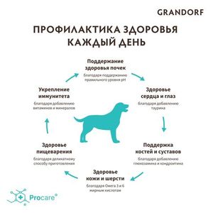 Уценка! Срок 17.06.26/ Сухой корм Grandorf DOG Duck&Turkey MED&MAXI для взрослых собак средних и крупных пород, утка с индейкой