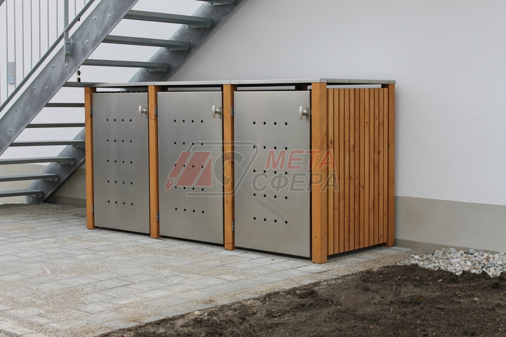 Ограждение для мусорных баков Мельбурн 3 секции