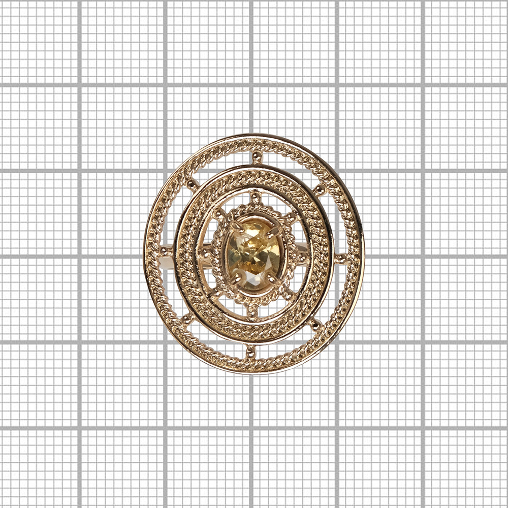 "Роял" кольцо в золотом покрытии из коллекции "Радиус" от Jenavi