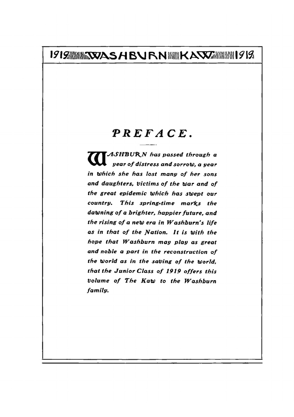 The 1919 Kaw | Washburn College