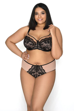 Трусики Olivia с высокой талией (Размер: 40) (Цвет: черный с бежевым)