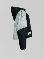 Куртка 18093 укороченная с нашивками и джинсовыми вставками