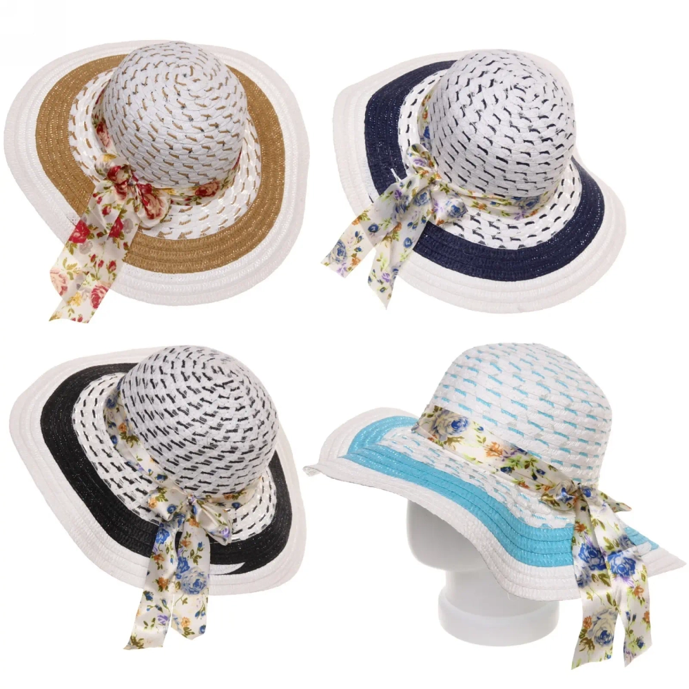 Шляпа женская с широкими полями «TiraMiSu- Николь», микс 4 цвета, р58, ширина полей 10 см