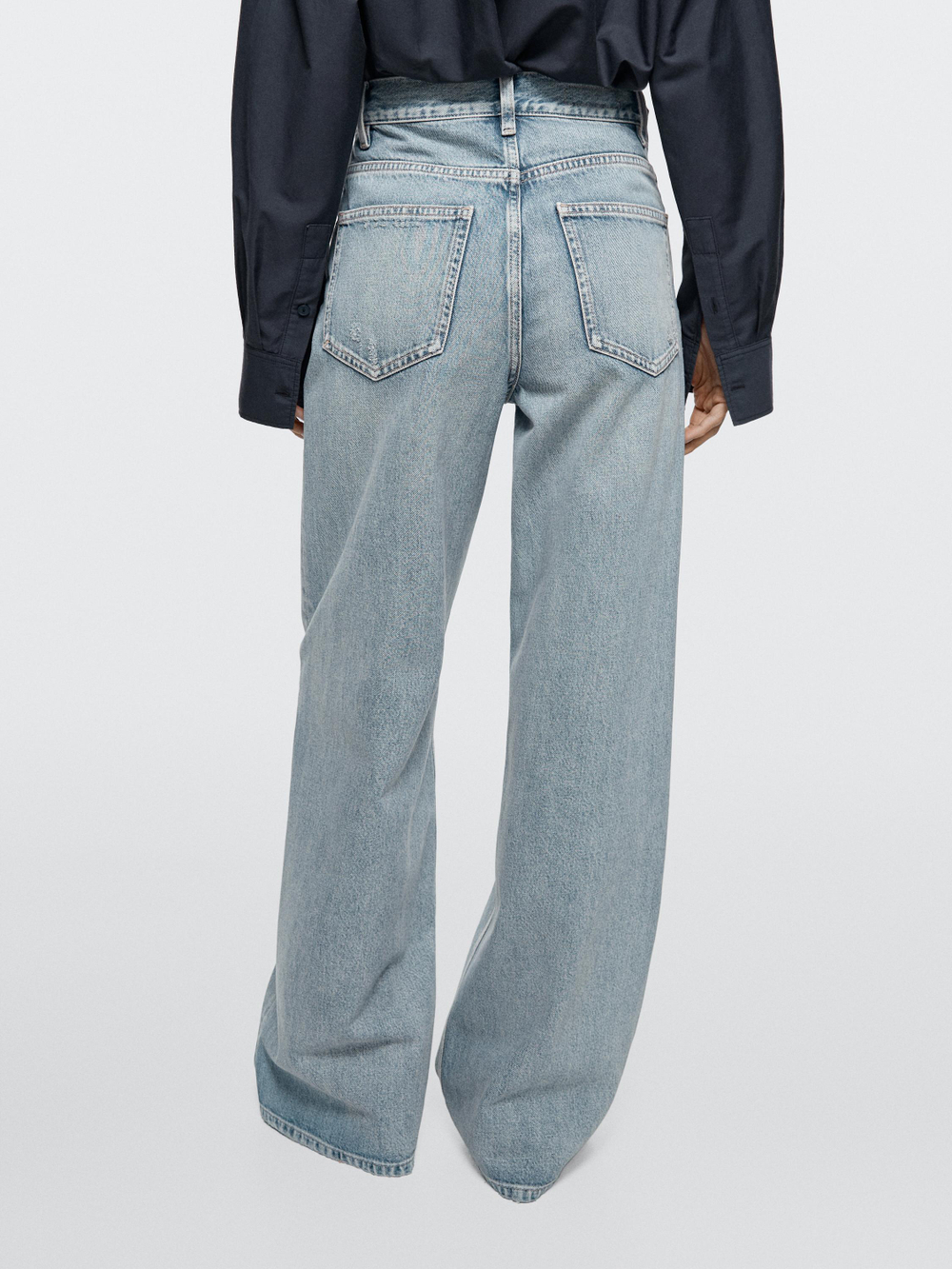 Massimo Dutti Джинсы с широкими штанинами, светло-голубой