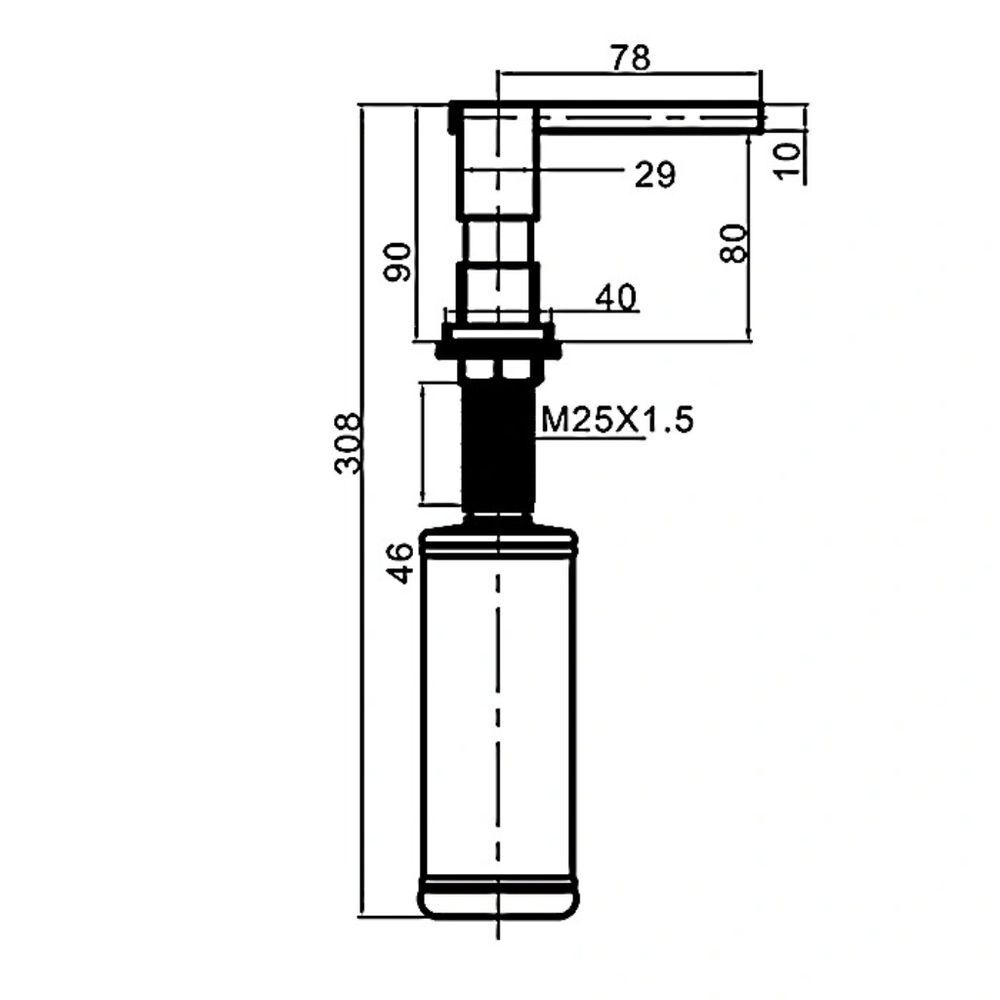 Дозатор для жидкого мыла, Gappo, встраиваем, 300 мл, сатин, G404-5