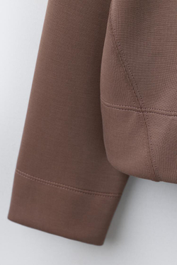 ZARA ТОЛСТОВКА С НАДПИСЬЮ ИЗ МОДАЛА, КОРИЧНЕВЫЙ