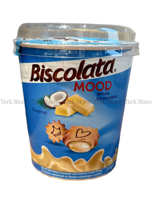 Печенье Biscolata Mood Coconut с белым шоколадом 115 гр (стакан)