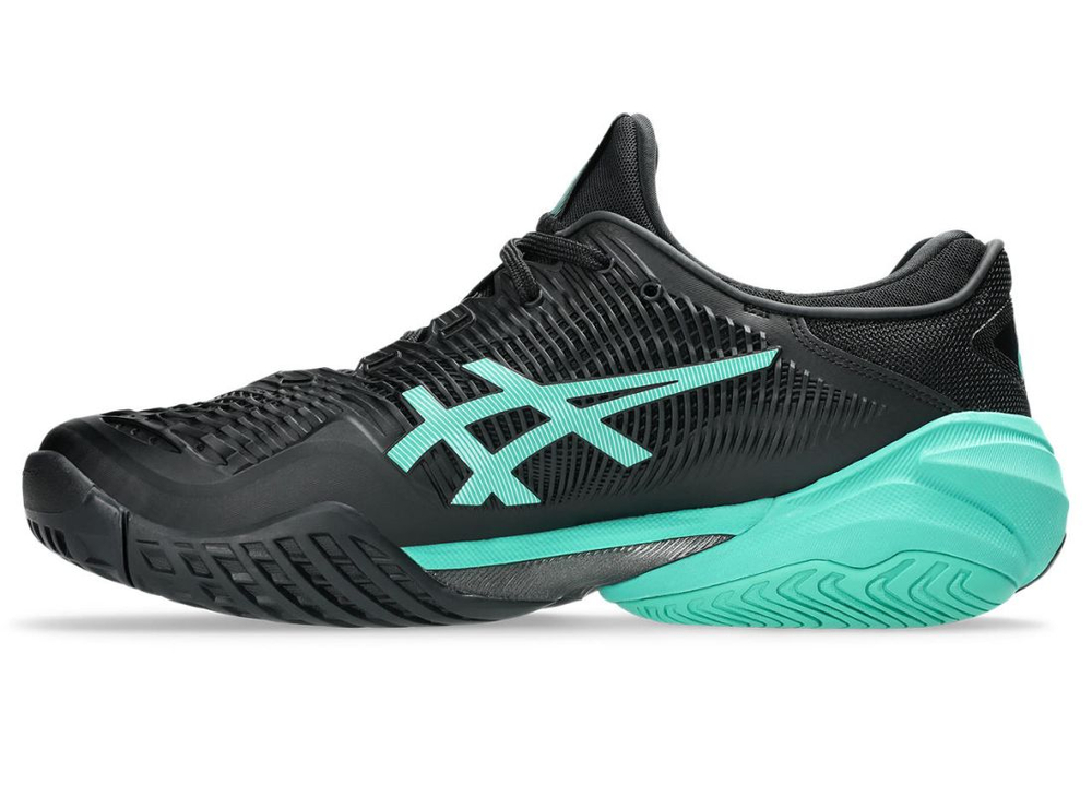 Мужские теннисные кроссовки Asics Court FF 3 - black/aurora green