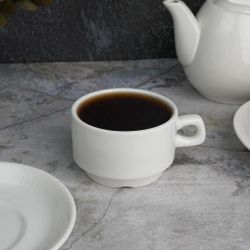 Чайная пара 130 мл белая d 6,9 см h5,2 см фарфор Stackable P.L. Proff Cuisine [4]