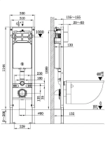 Унитаз подвесной WeltWasser WW MERZBACH 10000014100 с крышкой микролифт, безободковый, смыв торнадо, в комплекте с инсталяцией, черный матовый