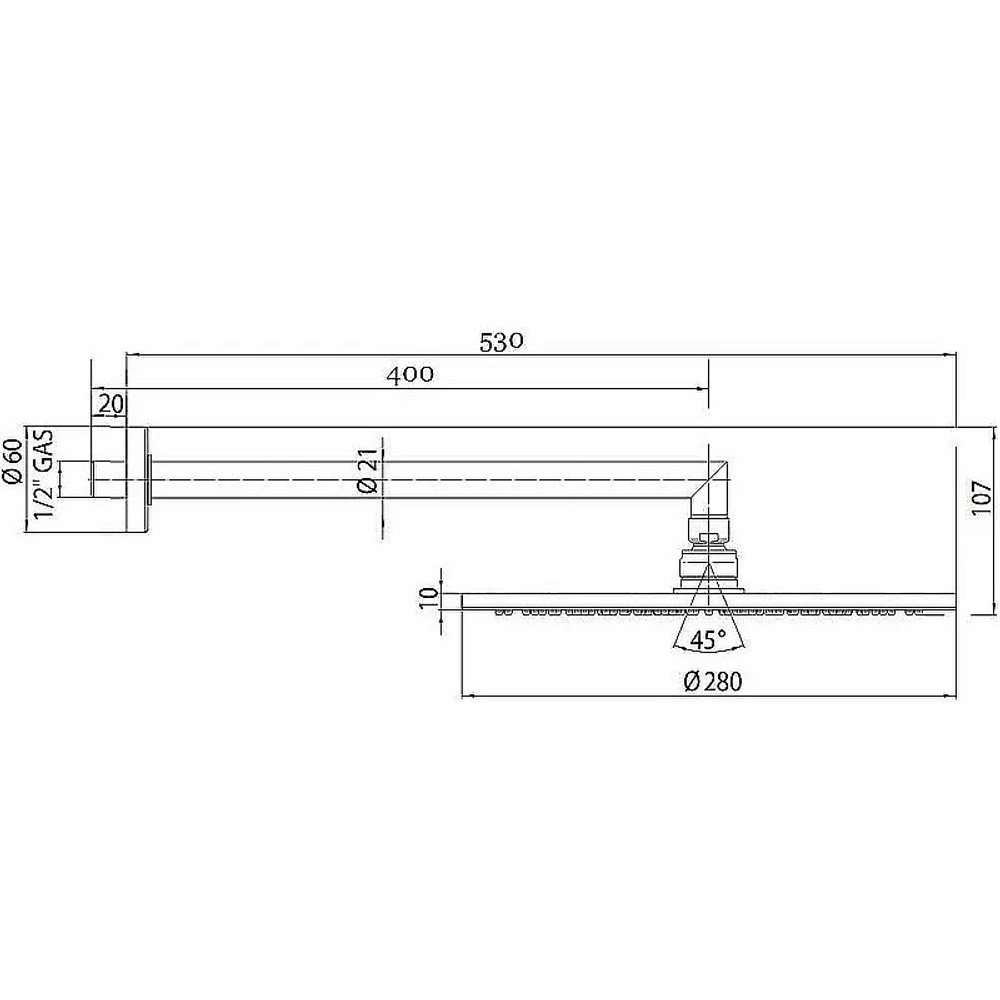 Верхний душ Bossini Cosmo H70596I.073 черный