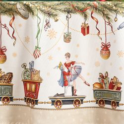 СКАТЕРТЬ КРУГЛАЯ "ЩЕЛКУНЧИК" ,220СМ БЕЖЕВЫЙ 100% ХЛОПОК , ТВИЛ