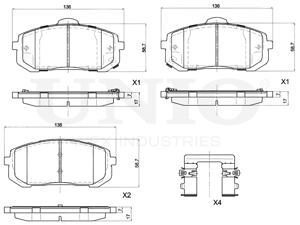 Колодки тормозные диск. передние UNIO BRP-20133