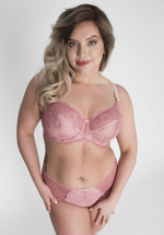 Бюстгальтер на косточках с мягкими гипюровыми чашками (Размер: 70G) (Цвет: розовый)