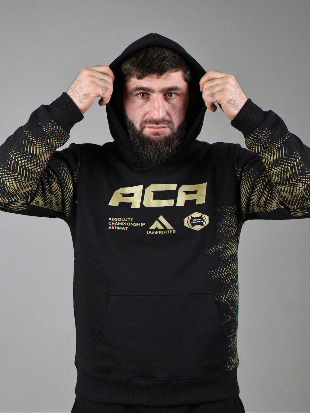 Худи черно-золотой АСА с начёсом