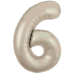 Шар фольгированный Цифра 6 101 см (Бежевый)