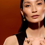 Кольцо с Зелёным Аметистом и Желтыми Сапфирами, Эмаль, R0176-52/16