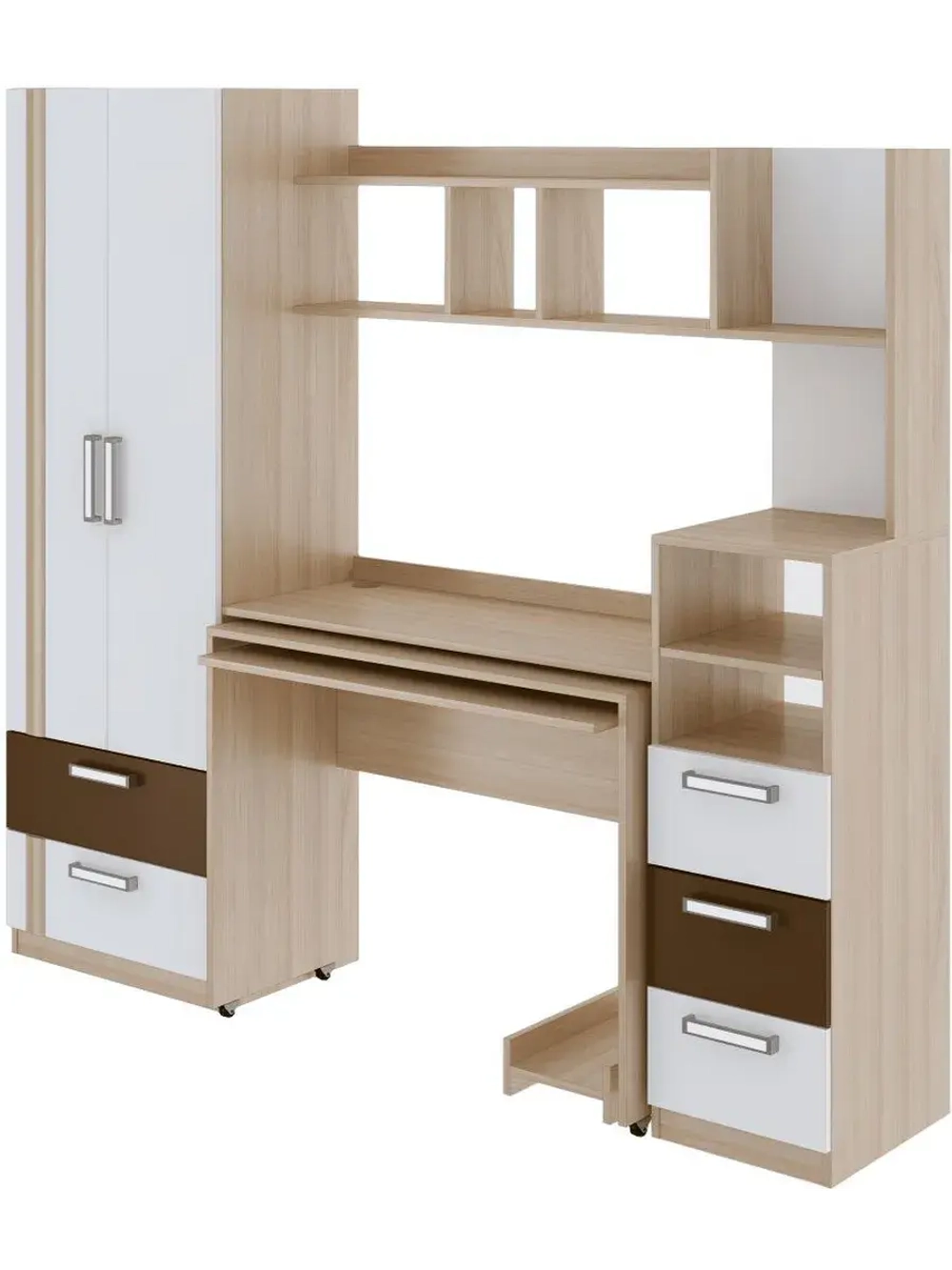 Стол компьютерный Белый 195х43х180 см