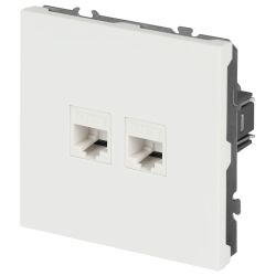 Розетка ЭРА Galaxy 15-3108-08 информационная двойная 2XRJ45 IP20 белый матовый | Эра Galaxy