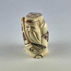 Статуэтка нэцкэ Дзюродзин с иероглифом счастье