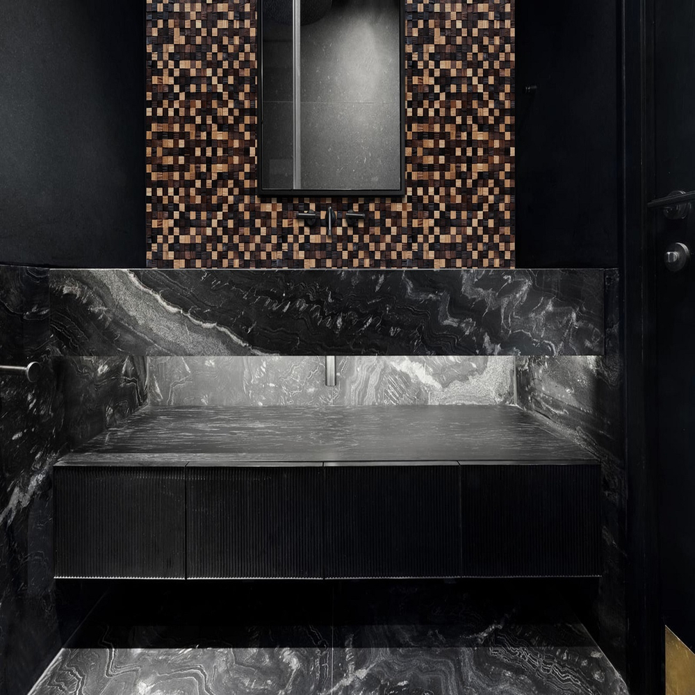 Деревянная мозаика для стен Wood Mosaic Капа Дуб/Термоясень