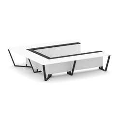 Steel Meet Стол переговорный П-образный KMK-PR.B.SP-11P Белый Бриллиант/Графит Глянец/Металл Черный