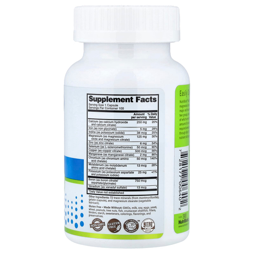 NutriBiotic, Essentials, мультиминерал, 100 капсул без глютена