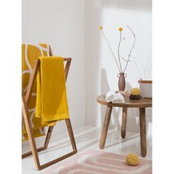 Полотенце жаккардовое с авторским дизайном "Gravity" горчичного цвета Cuts&Pieces, 70х140 см