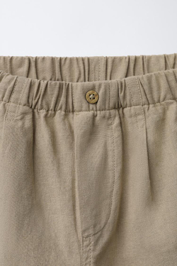 ZARA БРЮКИ ПРЯМОГО КРОЯ, СВЕТЛО-БЕЖЕВЫЙ