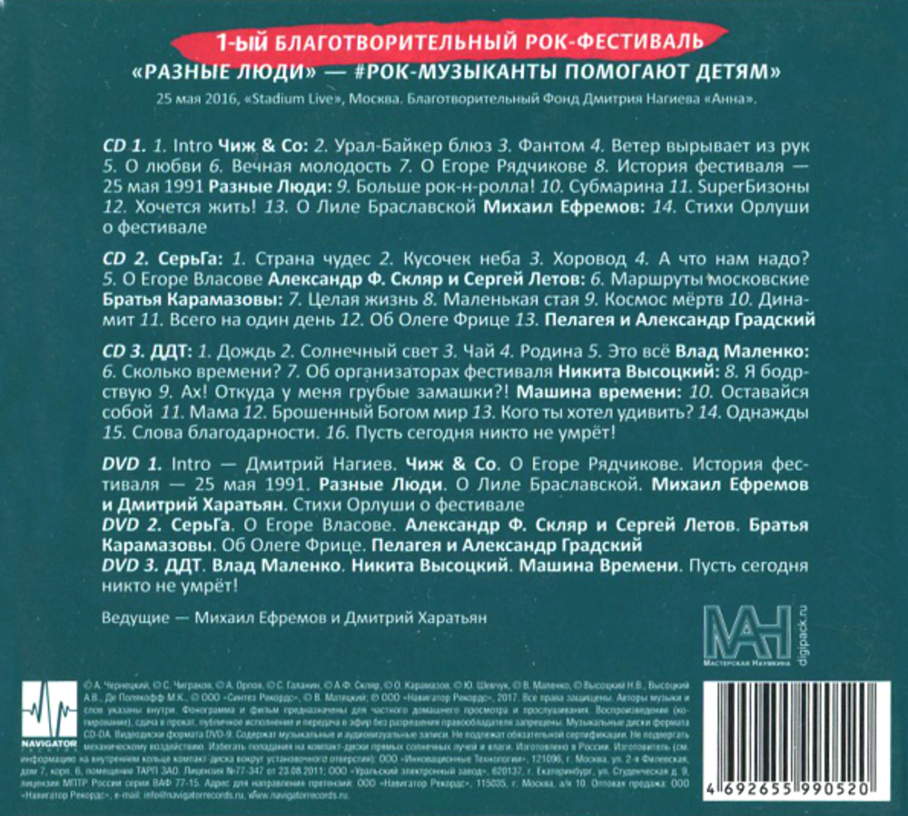 Сборник / Разные Люди - Рок-Музыканты Помогают Детям (3CD+3DVD)