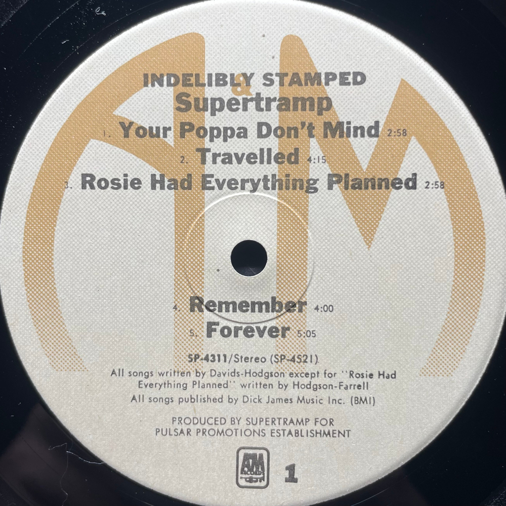 Supertramp ‎– Indelibly Stamped (США)