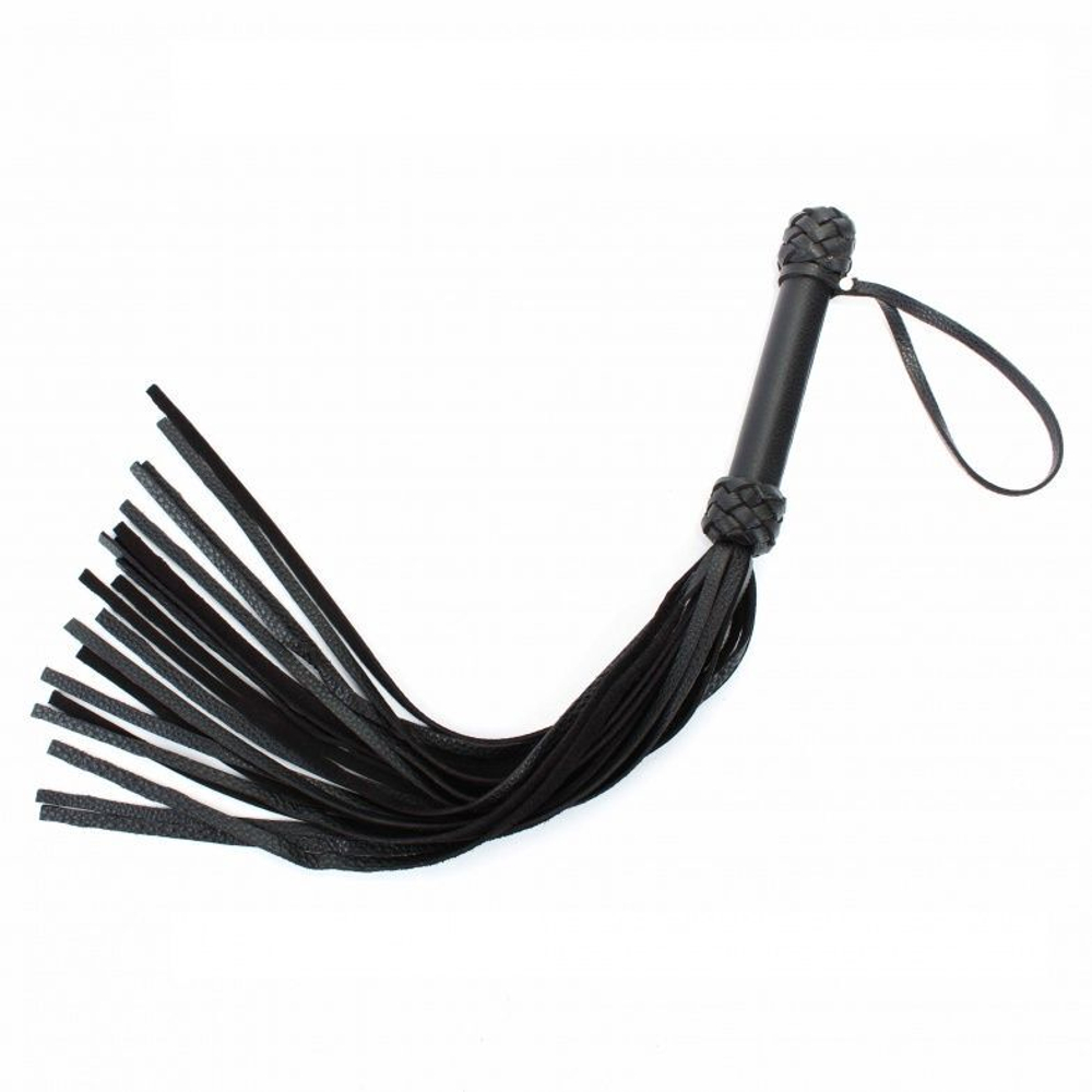 Черная плеть с плетением турецкие головы - 60 см. (Цвет: черный)