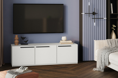 ТВ-тумба Лорена Пакс-4 Белый Фасадный 0101 165*44*45 см, Белый   Фиеста