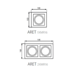Точечный светильник белый KANLUX ARET 2XMR16-W