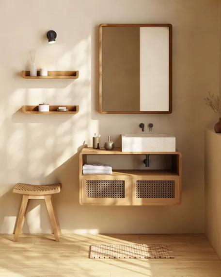 Тумба для ванной из массива тика Sabiela 86x45 см