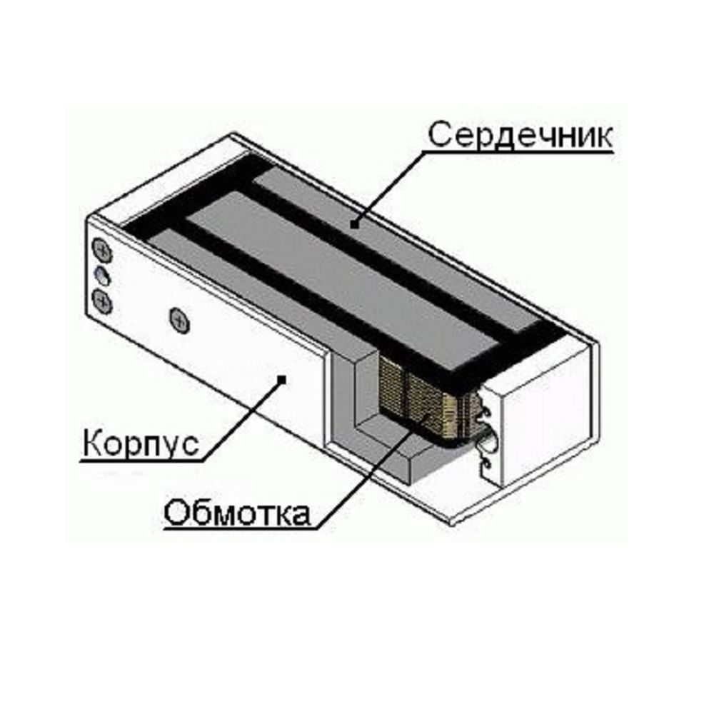 Электромагнитный замок М1-150 (серый с уголком)