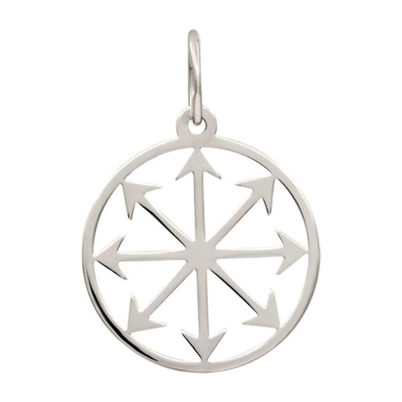 Звезда Хаоса - кулон из серебра, вид сзади