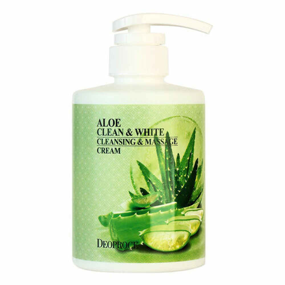 Deoproce Крем для тела и лица с алоэ - Clean&amp;white cleansing massage cream aloe, 430мл