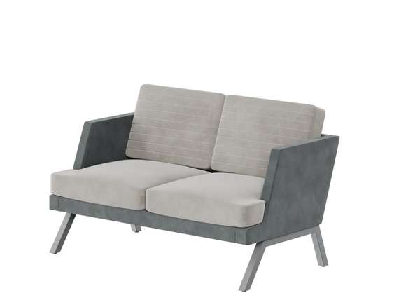 Алдо Диван двухместный ALD-02L Storm 022/Storm 017/Металл Серый 1430*875*890
