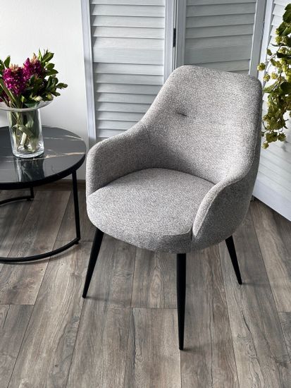 Стул STAMEN ткань DAVIS RETRO BLISS 85, цвет серый / черный каркас