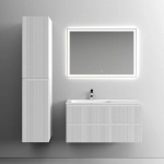 Тумба с раковиной Sancos SNOB T SNT100LW Bianco левая/белая матовая