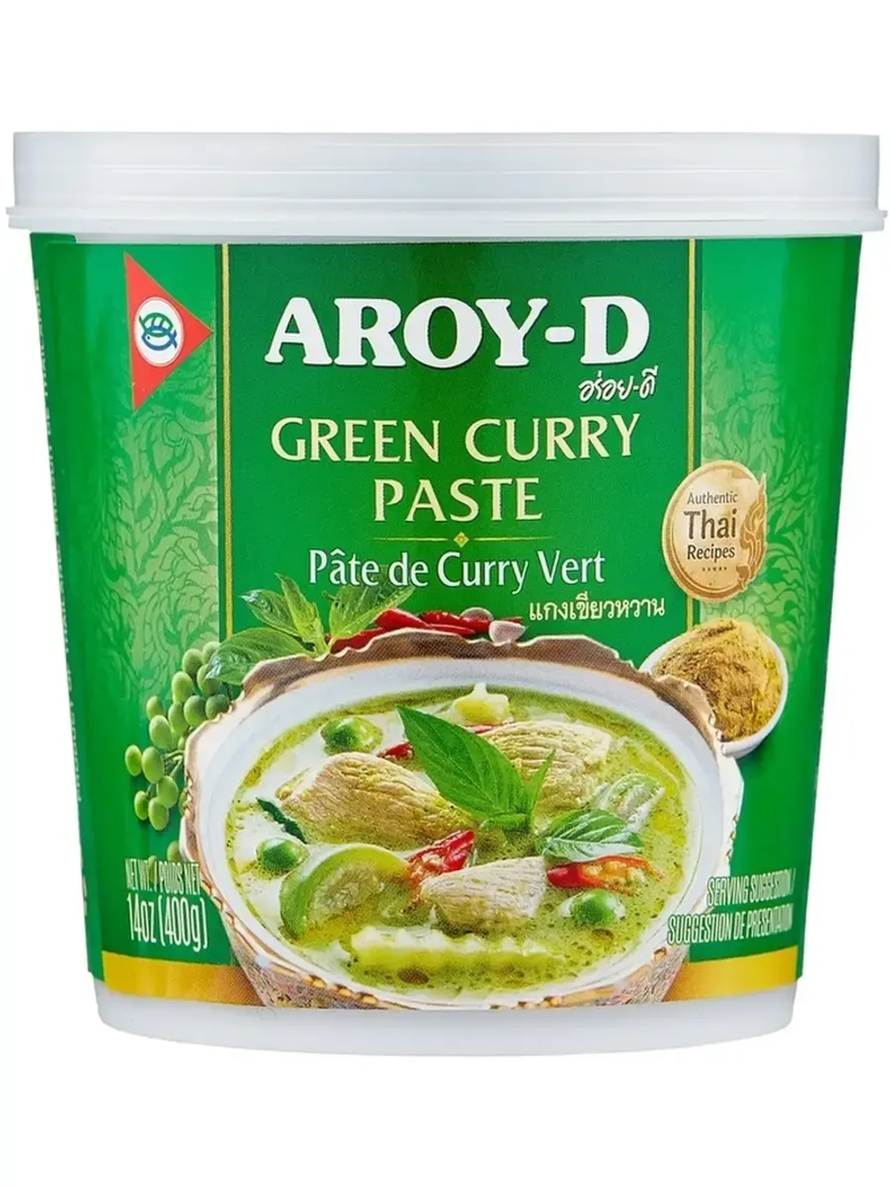 Зеленая паста карри Aroy-D для тайских блюд, 400 гр
